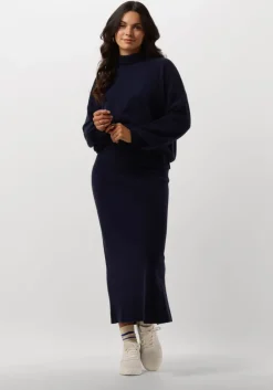 donkerblauwe by-bar midirok dex skirt