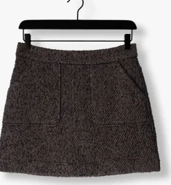 donkerblauwe by-bar minirok lottie tweed skirt