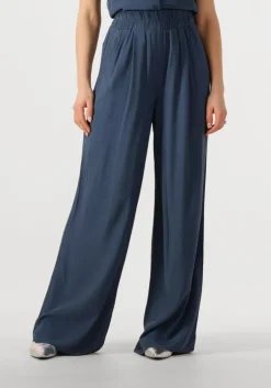 donkerblauwe by-bar wijde broek benji viscose pants