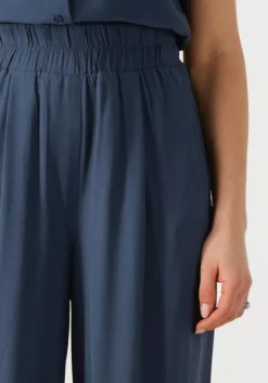 donkerblauwe by-bar wijde broek benji viscose pants