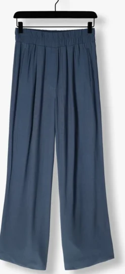 donkerblauwe by-bar wijde broek benji viscose pants