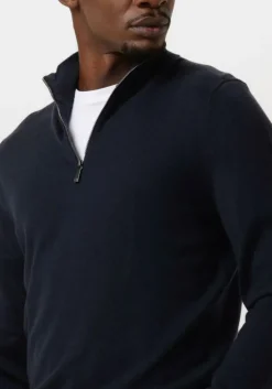 donkerblauwe calvin klein trui merino quarter zip