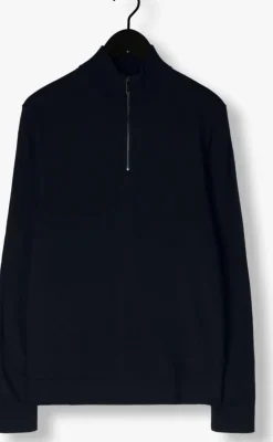 donkerblauwe calvin klein trui merino quarter zip