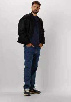 donkerblauwe calvin klein sweater badge crew neck