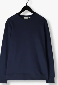 donkerblauwe calvin klein sweater badge crew neck