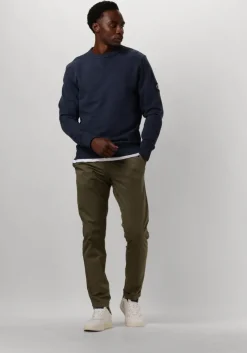 donkerblauwe calvin klein sweater badge crew neck