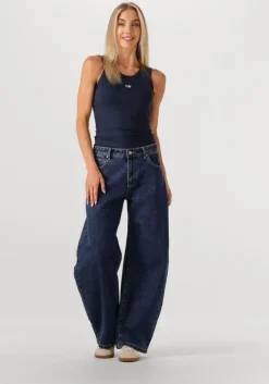 donkerblauwe calvin klein top a-modal rib tank