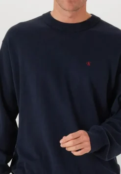 donkerblauwe calvin klein trui ls ez corron crewnk sweater 12gg