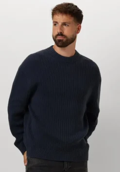 donkerblauwe calvin klein trui linear sweater