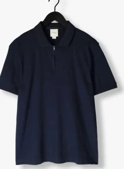 donkerblauwe calvin klein polo liquid touch welt zip polo
