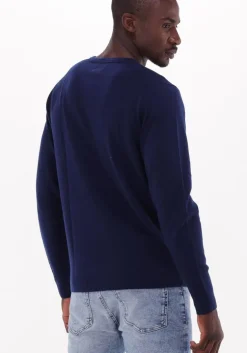 donkerblauwe calvin klein sweater superior wool crew neck sweater