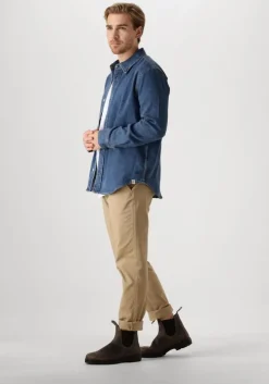 donkerblauwe calvin klein overshirt slim denim shirt