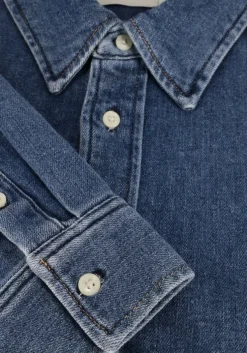 donkerblauwe calvin klein overshirt slim denim shirt