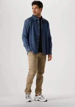 donkerblauwe calvin klein overshirt slim denim shirt