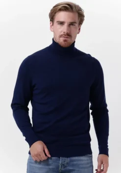 donkerblauwe calvin klein coltrui merino turtle neck
