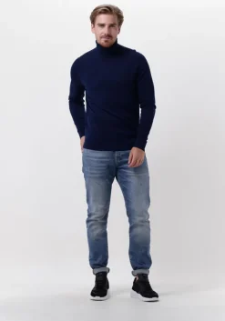 donkerblauwe calvin klein coltrui merino turtle neck