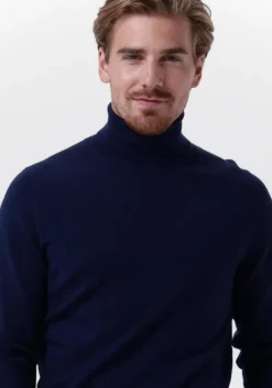 donkerblauwe calvin klein coltrui merino turtle neck