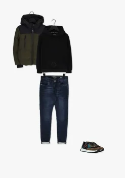 donkerblauwe cars jeans slim fit jeans kids burgo jog