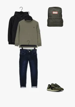 donkerblauwe cars jeans slim fit jeans kids burgo jog