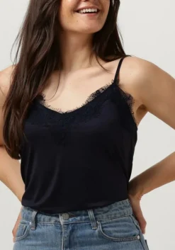 donkerblauwe cc heart top lace top