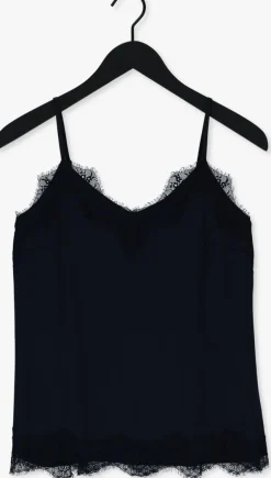 donkerblauwe cc heart top lace top