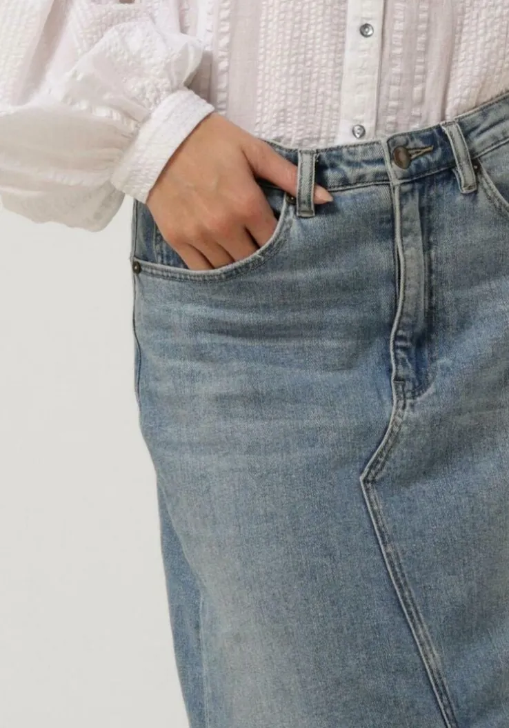 donkerblauwe circle of trust maxirok kae dnm skirt