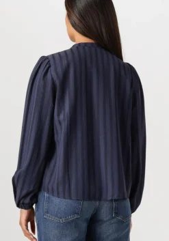 donkerblauwe co'couture blouses lulu smock v-shirt