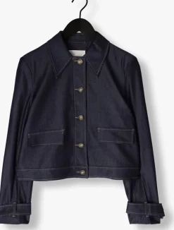 donkerblauwe co'couture blouses terry denim jacket