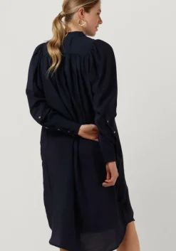 donkerblauwe co'couture midi jurk callum volume dress