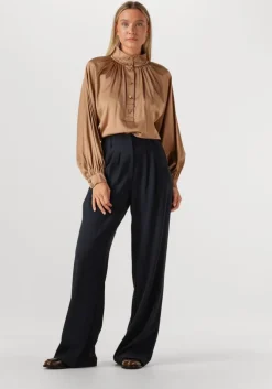 donkerblauwe co'couture pantalon marin pleat long pant