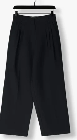 donkerblauwe co'couture pantalon vola pleated long pant