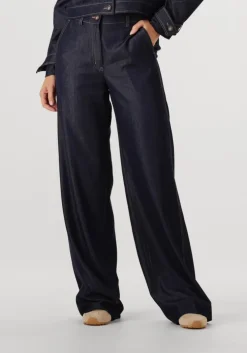 donkerblauwe co'couture pantalon terry denim long pant