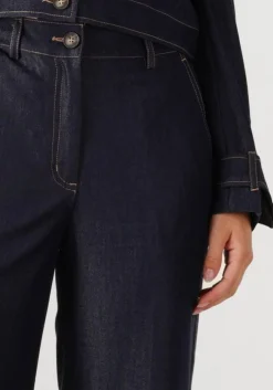 donkerblauwe co'couture pantalon terry denim long pant