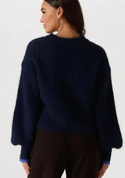 donkerblauwe co'couture truien/vesten coralee crop knit