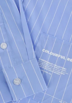 donkerblauwe colourful rebel blouses aliya striped boxy blouse