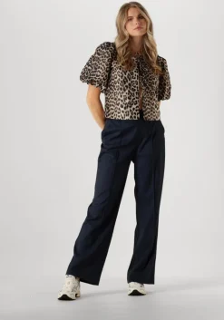 donkerblauwe colourful rebel pantalon rus pinstripe straight pants