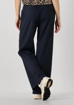 donkerblauwe colourful rebel pantalon rus pinstripe straight pants
