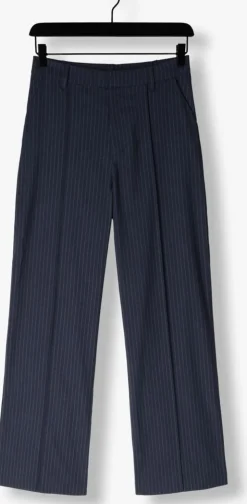 donkerblauwe colourful rebel pantalon rus pinstripe straight pants