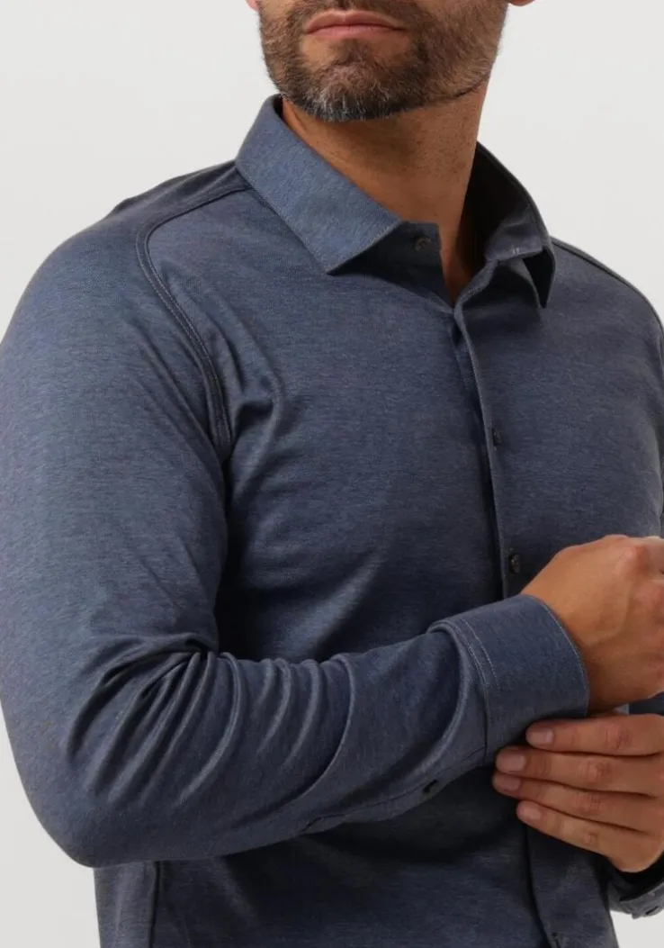 donkerblauwe desoto casual overhemd casual kent 1/1