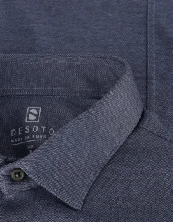 donkerblauwe desoto casual overhemd casual kent 1/1