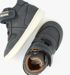 donkerblauwe develab hoge sneakers 44386