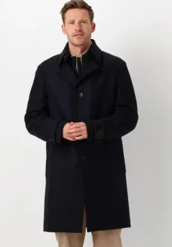 donkerblauwe drykorn mantel skaro