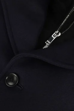 donkerblauwe drykorn mantel skaro