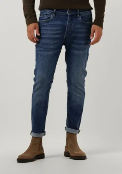 donkerblauwe drykorn slim fit jeans west 260135