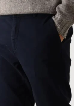 donkerblauwe dstrezzed chino lancaster twill knit tapered jogger