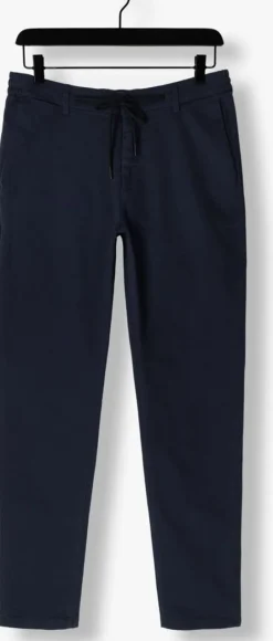 donkerblauwe dstrezzed chino lancaster twill knit tapered jogger