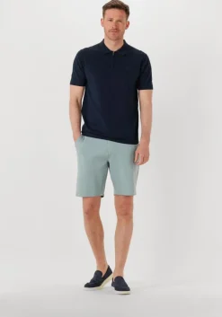 donkerblauwe dstrezzed polo dorian zip polo