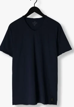 donkerblauwe dstrezzed t-shirt stewart organic slub jersey