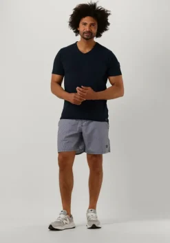 donkerblauwe dstrezzed t-shirt stewart organic slub jersey