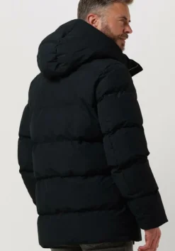 donkerblauwe elvine gewatteerde jas bror